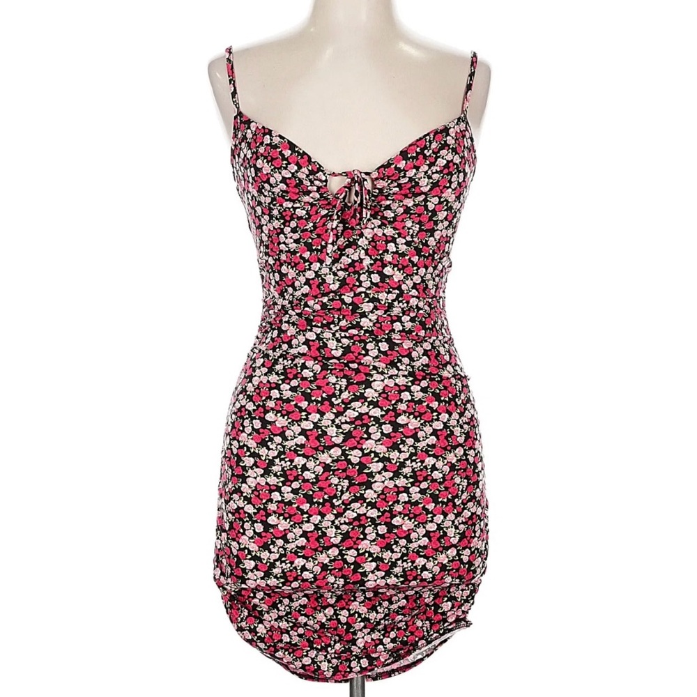 Windsor Black Pink Floral Mini Dress